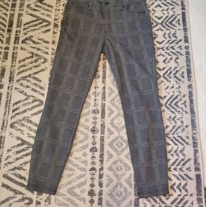 Kut From The Kloth Mia. Grey black plaid ankle  toothpick skinny sz 6 high rise